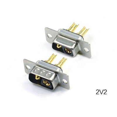 90 Degree 20a Solder Type 2v2 Power D Sub Receptacle Connector For Pcb